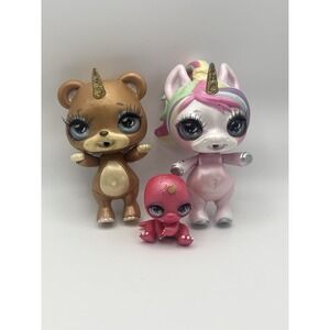 Poopsie Sparkly Critters Lot of 3 Figures MGA Unicorn Bear Dragon Glitter